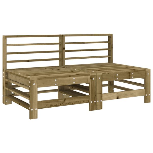 vidaXL Sofás de centro com almofadões 2 pcs pinho impregnado