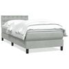vidaXL Cama box spring com colch&atilde;o 100x210 cm veludo cinzento claro