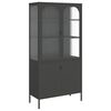 vidaXL M&oacute;vel alto 90x40x180 cm vidro e a&ccedil;o preto