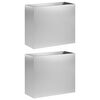 vidaXL Vaso de Jardim 2 unid. Prateado 50 x 20 x 40 cm A&ccedil;o Galvanizado