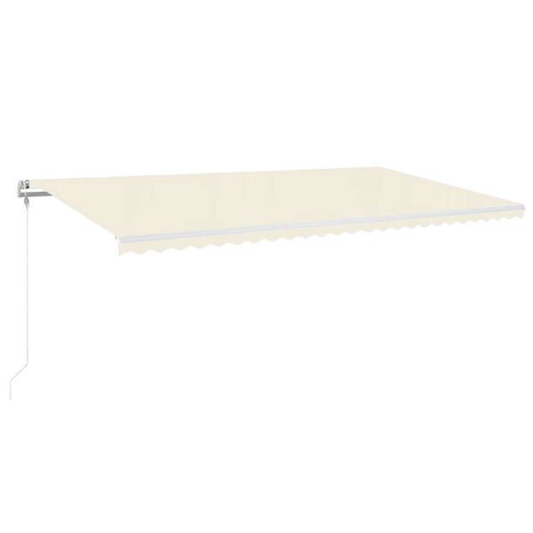 vidaXL Toldo automático com LED e sensor de vento 600x300 cm cor creme