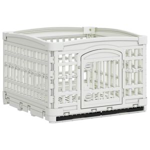 vidaXL Cercado para Cachorros com 4 Pain&eacute;is 122 x 106,5 x 82 cm Branco