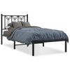 vidaXL Estrutura de cama com cabeceira 90x190 cm metal preto
