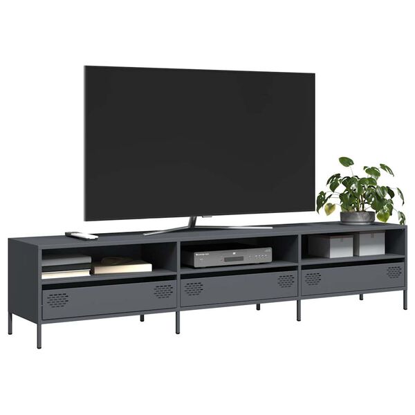 vidaXL Móvel de TV 202x39x43,5 cm aço laminado a frio antracite