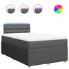 vidaXL Cama boxspring com colch&atilde;o 120x190 cm tecido cinzento-escuro