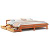 vidaXL Cama sem colch&atilde;o 200x200 cm pinho maci&ccedil;o castanho-mel