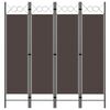 vidaXL Divis&oacute;ria de quarto com 4 pain&eacute;is 160x180 cm castanho