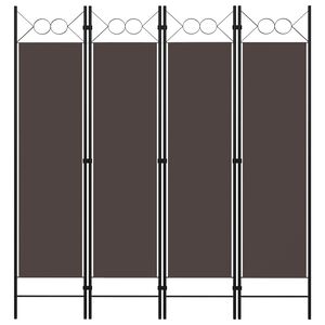 vidaXL Divis&oacute;ria de quarto com 4 pain&eacute;is 160x180 cm castanho