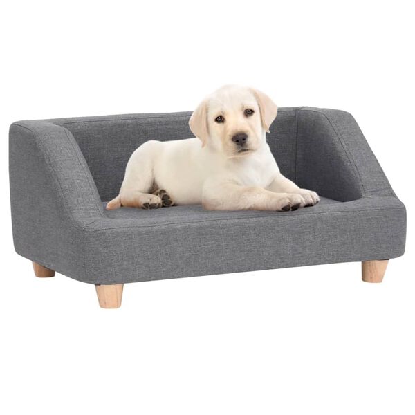 vidaXL Sof&aacute; para c&atilde;es 95x63x39 cm linho cinzento