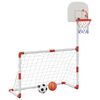 vidaXL Conjunto de futebol e basquetebol infantil c/ bolas 98x50x70 cm