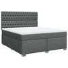 vidaXL Cama com molas/colch&atilde;o 180x200 cm tecido cinzento-escuro
