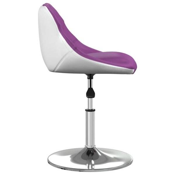vidaXL Cadeira de jantar couro artificial roxo e branco