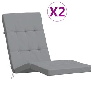 vidaXL Almofad&otilde;es p/ cadeira de terra&ccedil;o 2 pcs tecido oxford cinzento