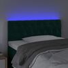vidaXL Cabeceira de cama c/ luzes LED veludo 90x7x78/88cm verde-escuro