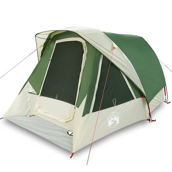 vidaXL Tenda familiar estilo cabana para 6 pessoas imperme&aacute;vel verde