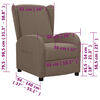 vidaXL Poltrona reclin&aacute;vel tecido cinzento-acastanhado