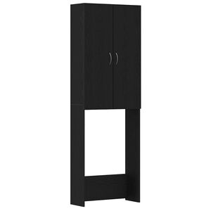 vidaXL Arm&aacute;rio para m&aacute;quina de lavar roupa em carvalho preto, 64x25,5x190 cm