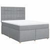 vidaXL Cama com molas/colch&atilde;o 140x190 cm tecido cinzento-claro