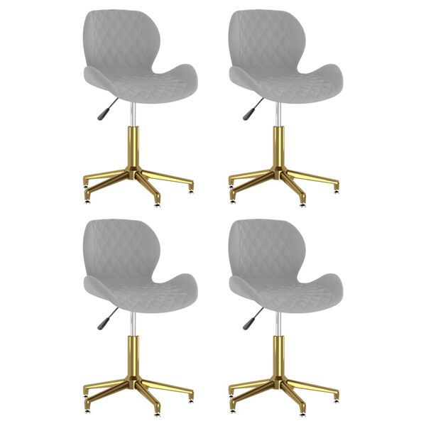 vidaXL Cadeiras de jantar girat&oacute;rias 4 pcs veludo cinzento-claro