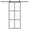 vidaXL Porta deslizante c/ conj. ferragens 90x205cm vidro ESG preto