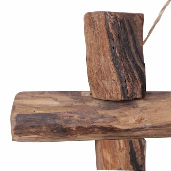 vidaXL Espelho de troncos 50x50 cm madeira de teca reciclada natural