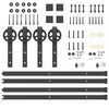 vidaXL Kit de ferragens para porta deslizante 400 cm a&ccedil;o preto