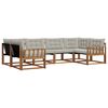 vidaXL Conjunto de Sof&aacute;s para Exterior 6 pcs Cinza Natural e Claro