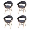 vidaXL Cadeiras jantar 4 pcs madeira curvada e tecido cinzento-escuro