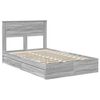 vidaXL Cama com Armazenamento com cabeceira Cinza Sonoma 135 x 190 cm