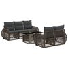 vidaXL Conjunto de Sof&aacute; de Jardim 6 unid. Cinza e Cinza Escuro vime PE