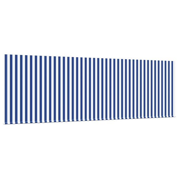 vidaXL Toldo Retr&aacute;til Azul e Branco 400 x 200 cm Poli&eacute;ster e Alum&iacute;nio