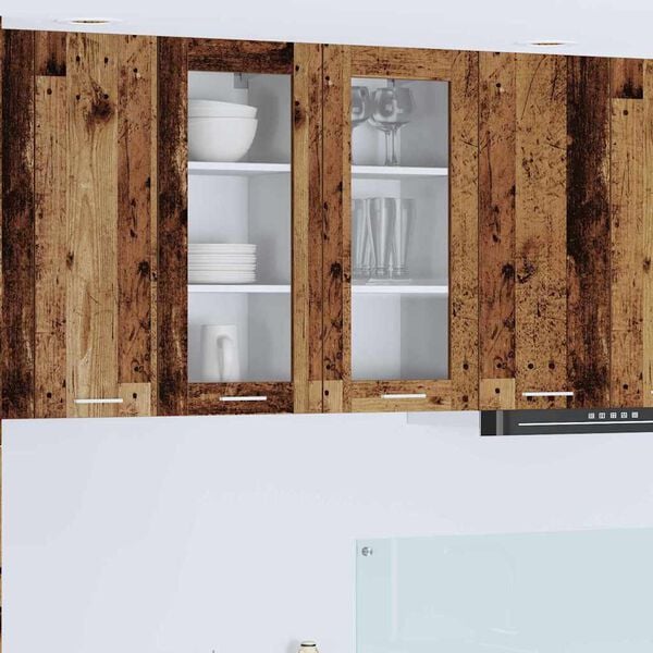 vidaXL Arm&aacute;rio suspenso com porta 2 pcs Madeira antiga 40 x 31 x 80 cm