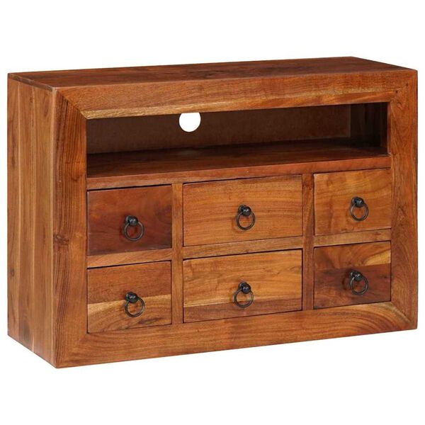 vidaXL Buffet Castanho 80 x 30 x 55 cm Madeira de acácia maciça