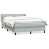 vidaXL Cama com molas/colch&atilde;o 140x210 cm veludo cinzento-claro