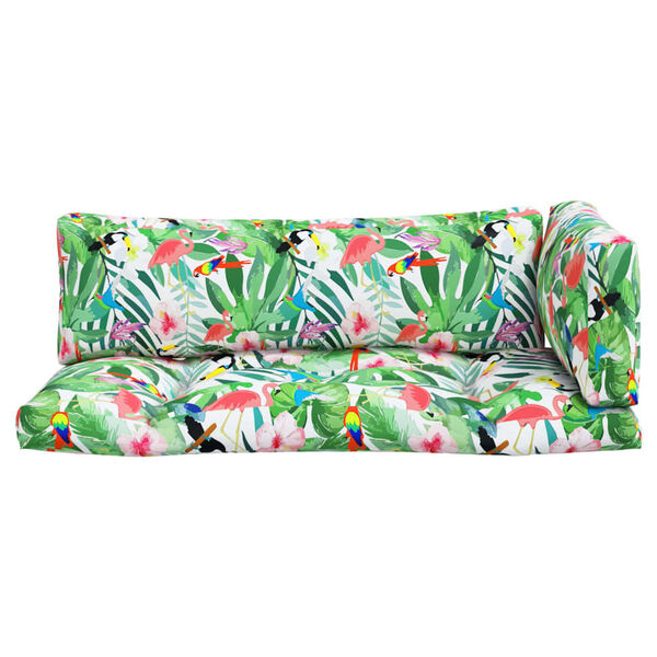 vidaXL Almofadões p/ móveis de paletes 3 pcs tecido oxford multicor