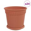 vidaXL Vasos de Plantas 24 pcs Vermelho Tijolo &Oslash; 19 x 16 cm Pl&aacute;stico