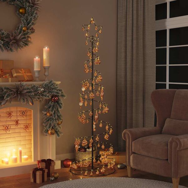 vidaXL &Aacute;rvore de Natal LED com Baubles 120 LEDs Branco Quente 180 cm