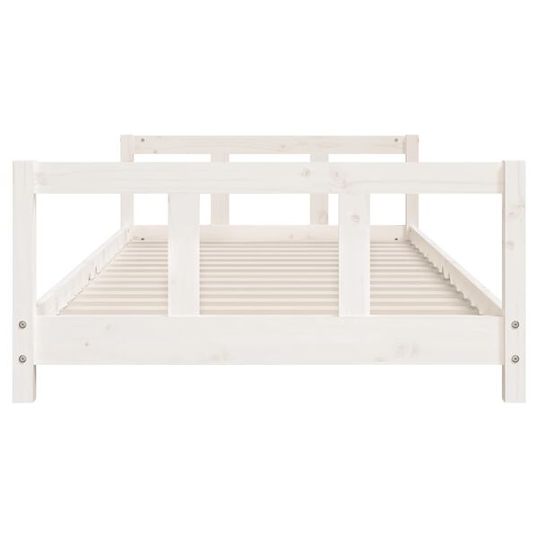 vidaXL Estrutura de cama infantil 90x190 cm pinho maci&ccedil;o branco