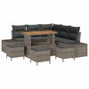 vidaXL Conjunto de Sof&aacute; de Jardim 9 unid. Cinzeto Rattan Sint&eacute;tico