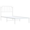 vidaXL Estrutura de cama com cabeceira 90x190 cm metal branco