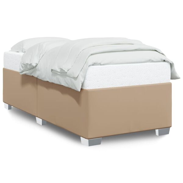 vidaXL Estrutura de cama 90x200 cm couro artificial cappuccino