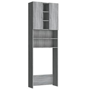 vidaXL Arm&aacute;rio m&aacute;quina de lavar roupa 64x25,5x190 cm sonoma cinza