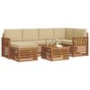 vidaXL Conjunto de Sof&aacute; Sectional com almofada 7 pcs Natural e Bege