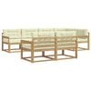 vidaXL Conjunto de Sof&aacute;s para Exterior 6 unid. 7 lugar Branco e Creme