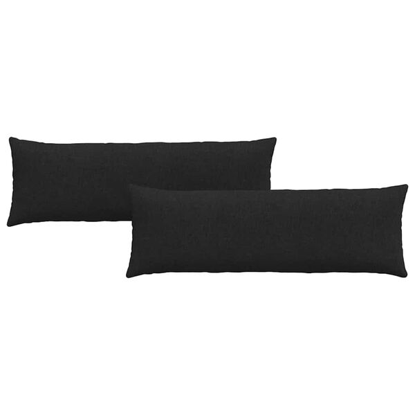vidaXL Travesseiros de Sofá 2 pcs Preto 120 x 40 cm tecido
