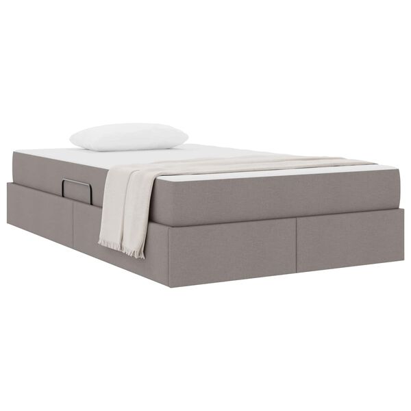 vidaXL Cama com arruma&ccedil;&atilde;o e colch&atilde;o Cinzento-acastanhado 120 x 190 cm