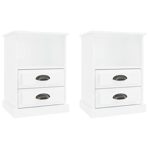vidaXL Mesas de cabeceira 2 pcs 43x36x60 cm branco brilhante