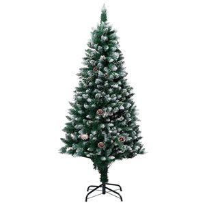 vidaXL &Aacute;rvore de Natal artificial com pinhas e neve branca 180 cm