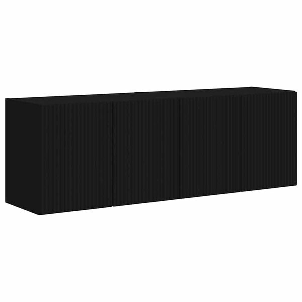 vidaXL Arm&aacute;rio de TV de Parede 2 pcs Preto 59,5 x 31 x 40 cm