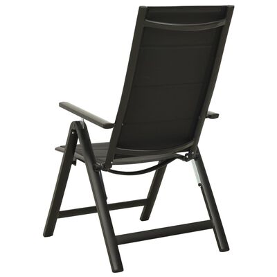 vidaXL Cadeiras de jardim dobráveis 2 pcs textilene e alumínio preto